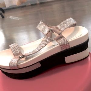 European,contemporary,jewel sandals,size 9